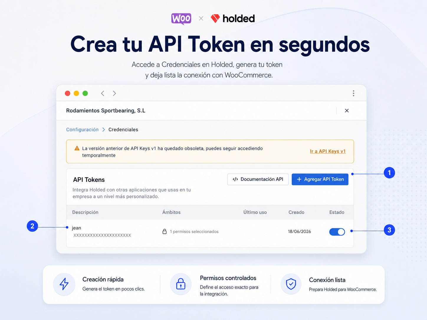Configuración del API Token de Holded en el plugin
